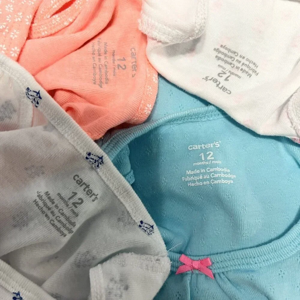 Carter's 12m Ruffle Bodysuits Bundle of 4